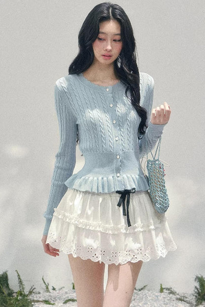 Pearl Soft Ode Ruffle Sweater