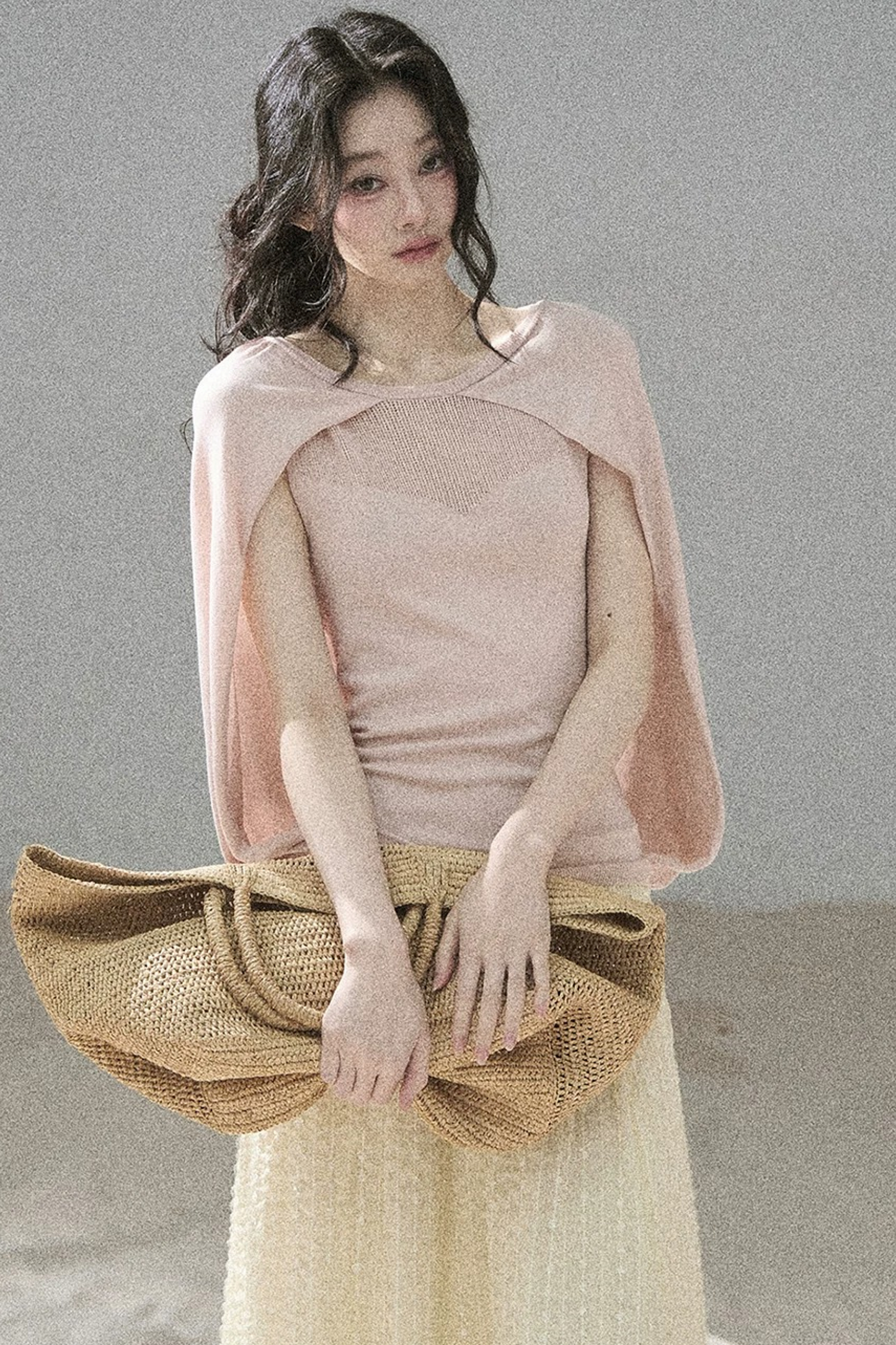 Hollow-Out Shawl Top