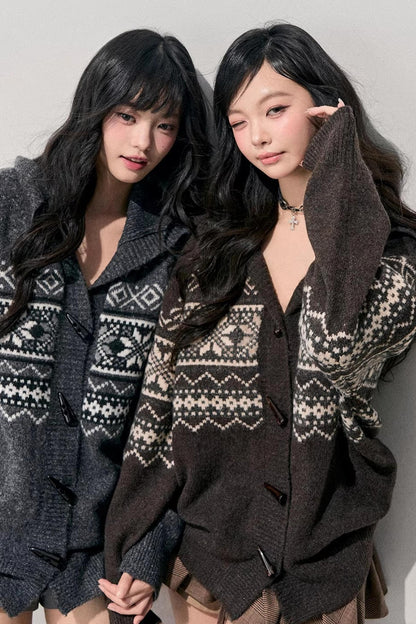 Fair Isle Duffle Cardigan