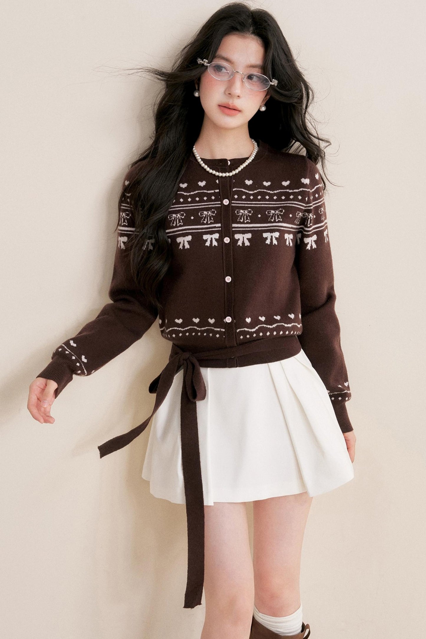 Pure Hand-Painted Jacquard Crew Neck Sweater