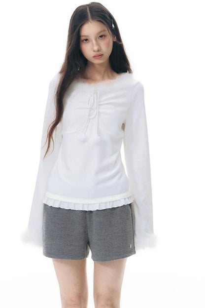 Furry Patchwork Base Layer Top