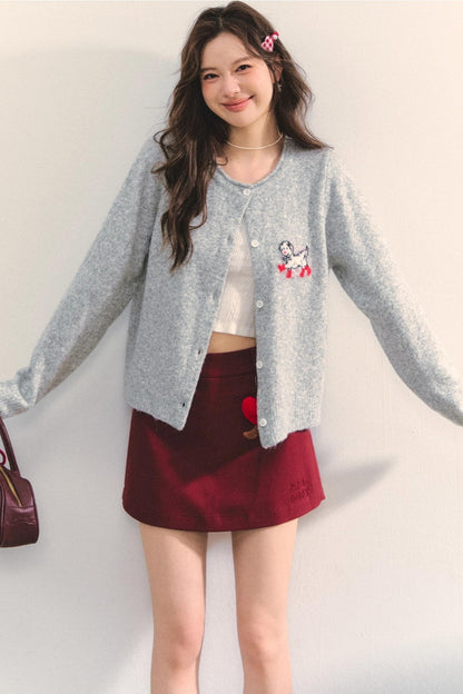 Soft Glutinous Dalmatian Jacquard Cardigan