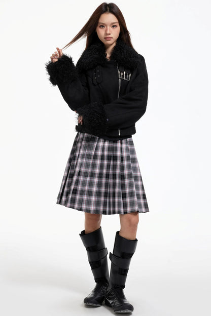 Pleated Mid-Length Skirt