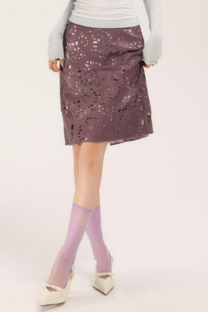 Sassy Vintage Cutout Leather Skirt