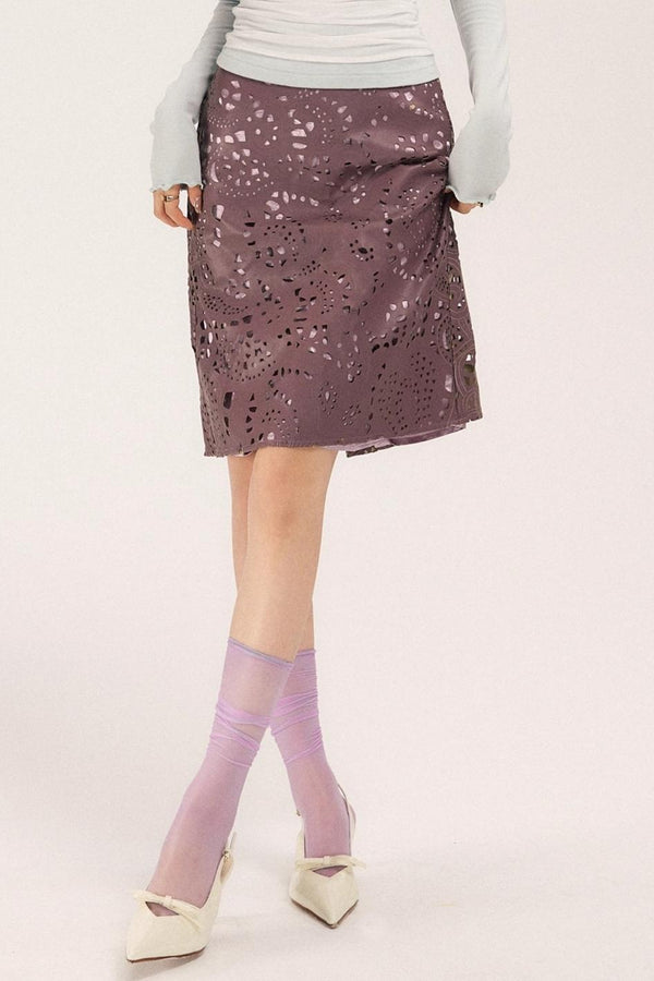 Sassy Vintage Cutout Leather Skirt