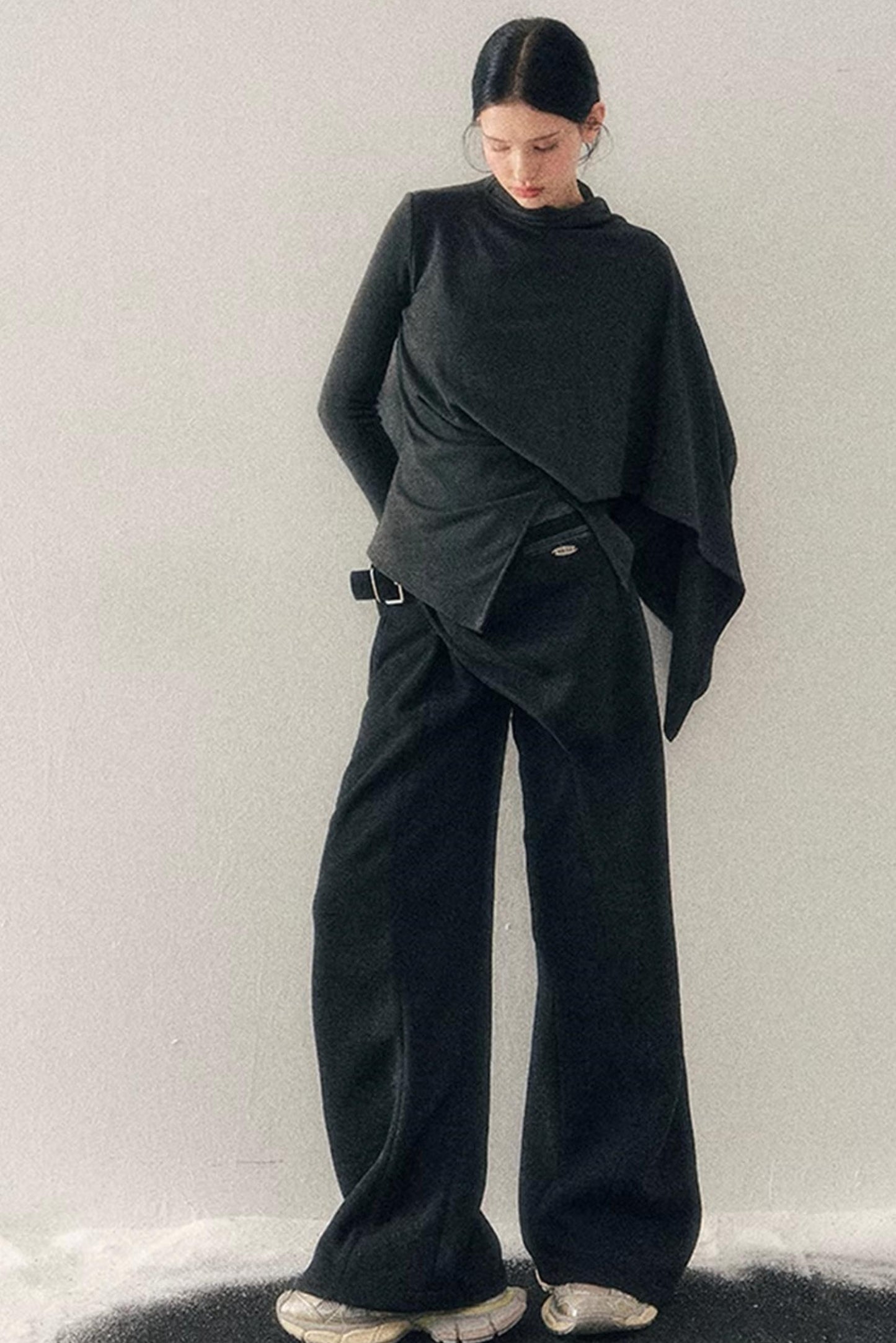 Irregular Waist-Cinching Winter Top