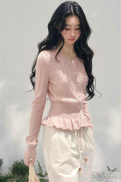 Pearl Soft Ode Ruffle Sweater