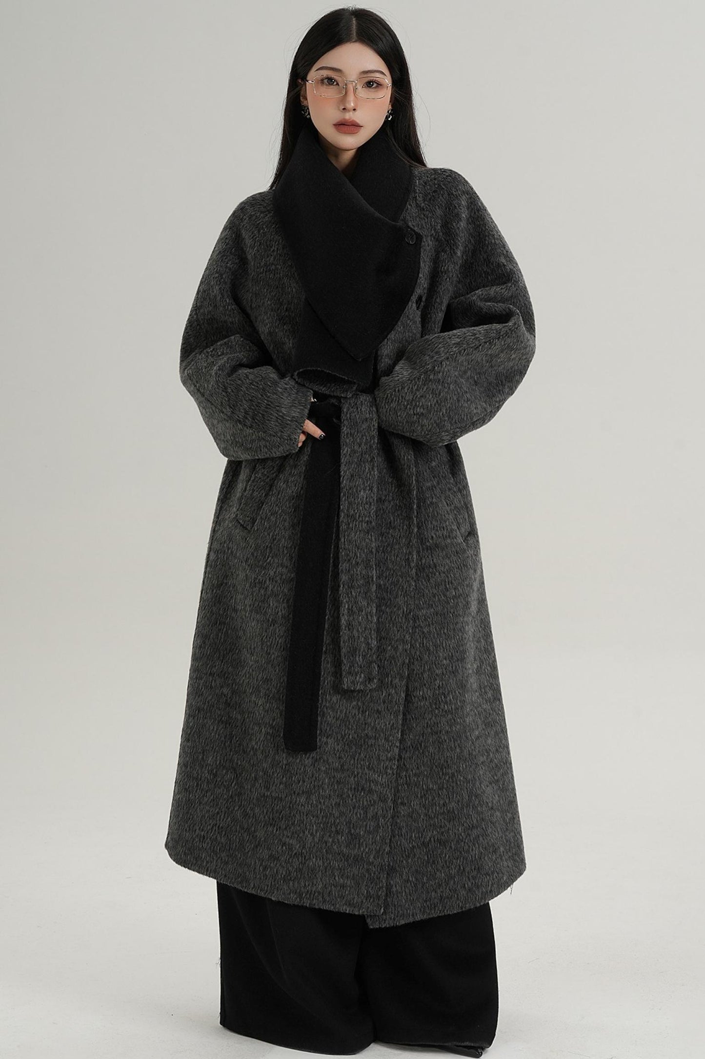 Reversible Long Wool Coat