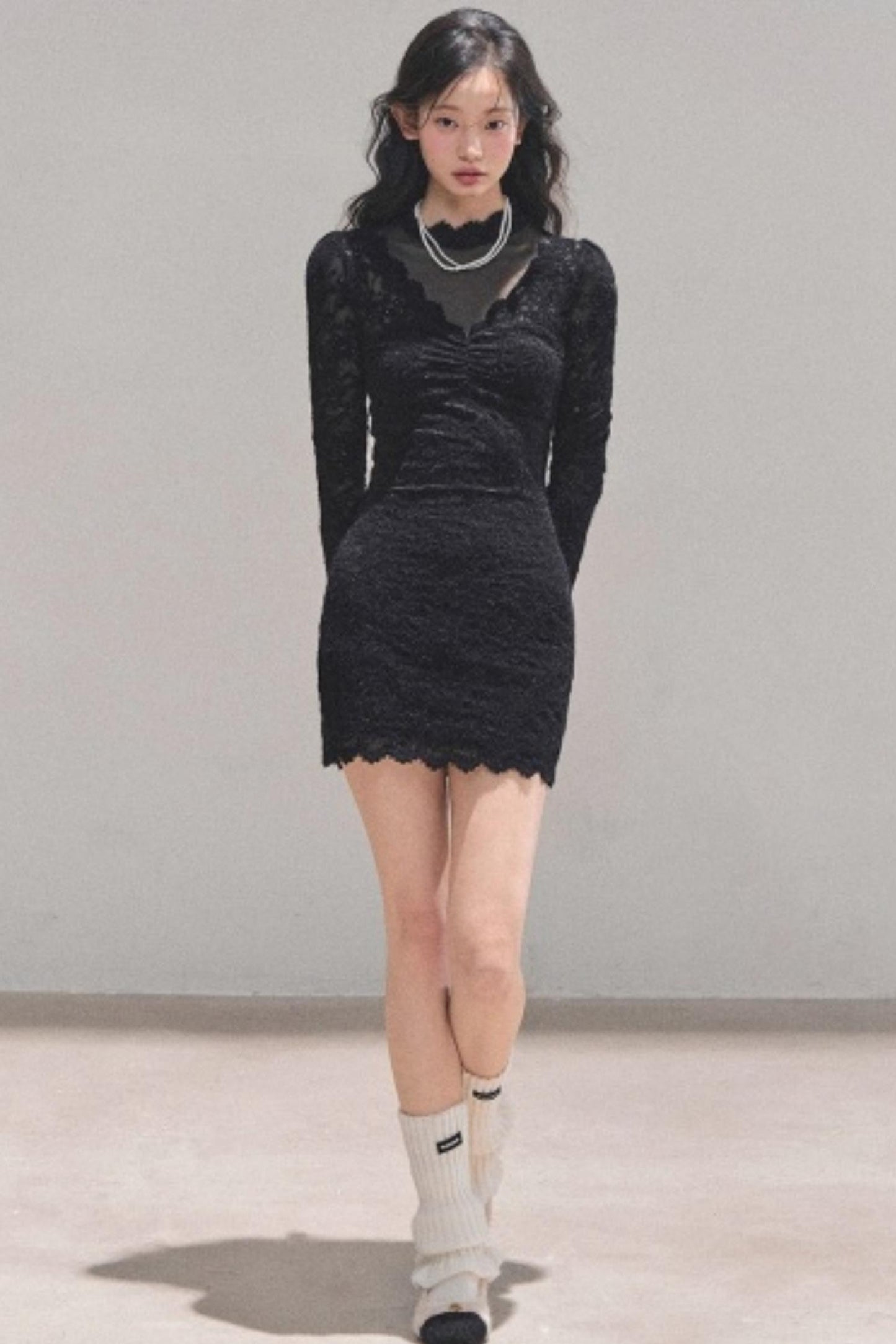 French Lace Mesh Dress