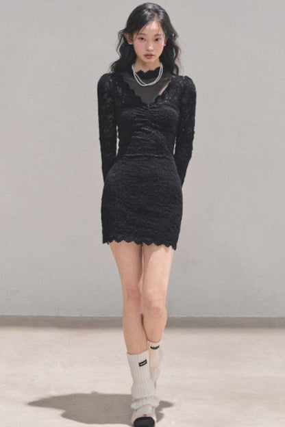 French Lace Mesh Dress