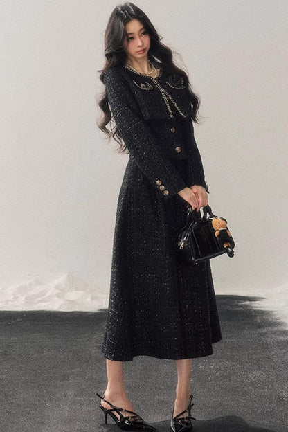 Chanel Wool Coat Skirt Set-Up