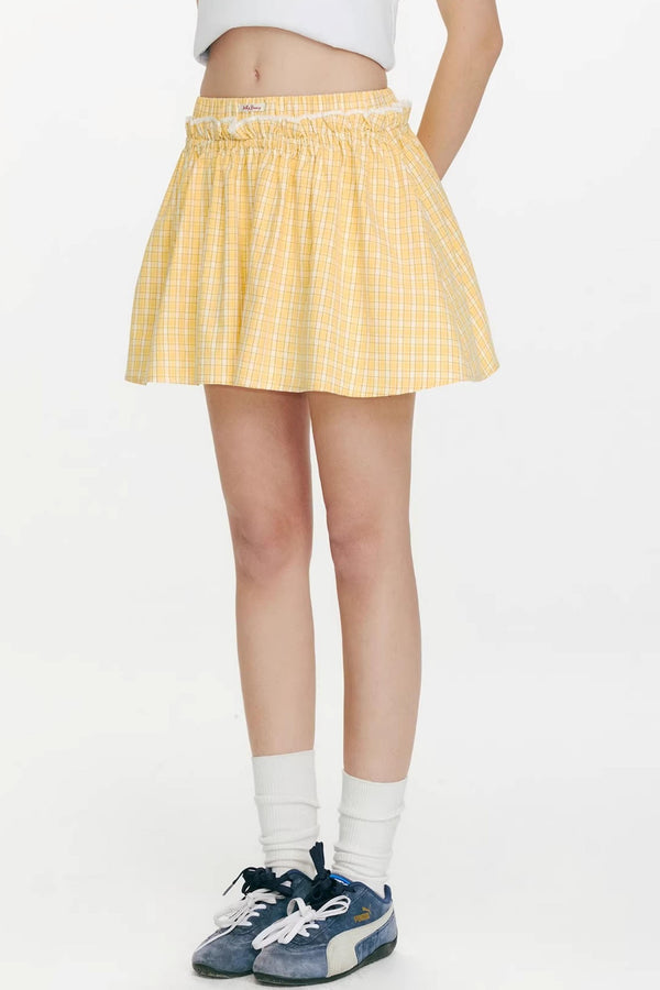 Woven Track Lace Midi Skirt