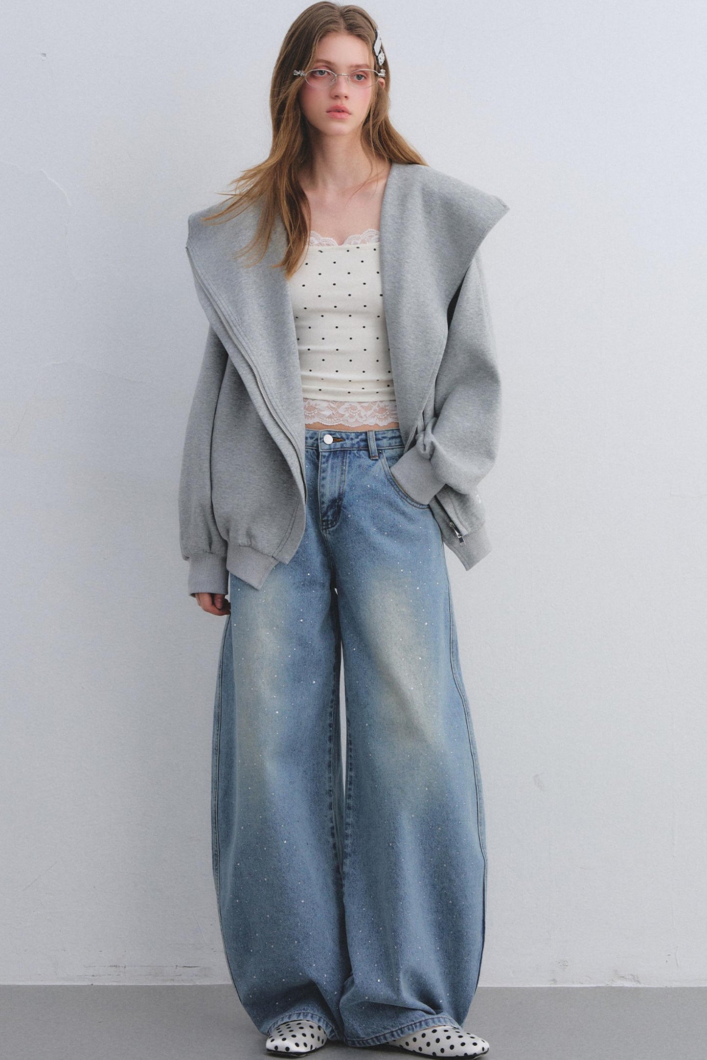 Hooded Zip-Up Jacket Set-Up