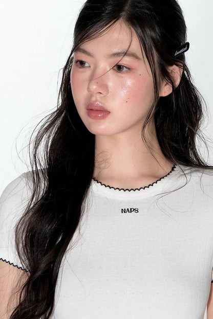 Original Slim Jacquard Short Sleeve Top Set-Up