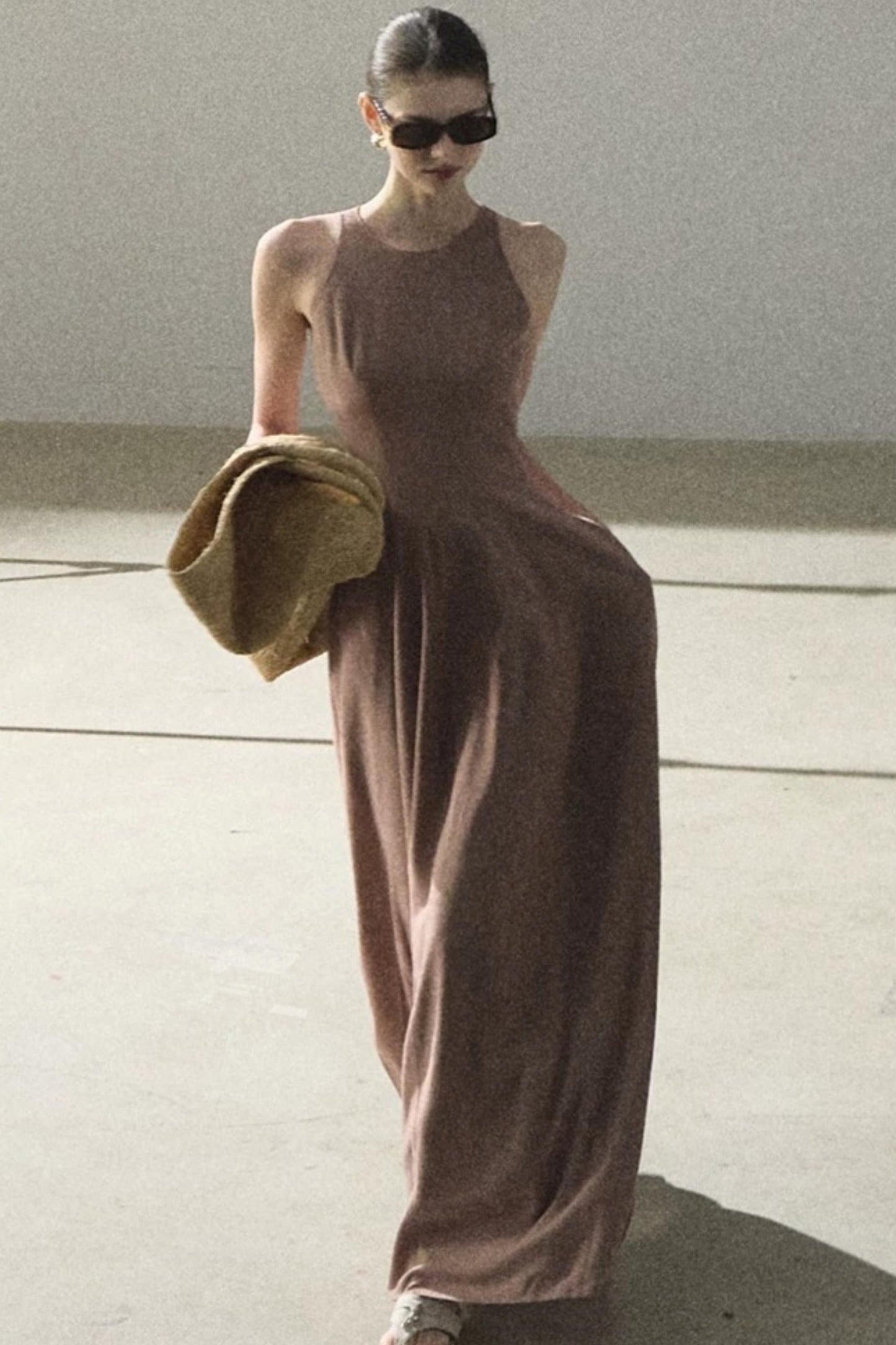 Shimmering Linen Sleeveless Dress