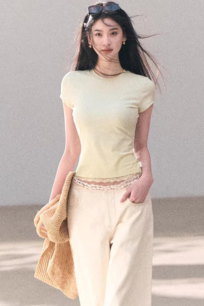 그라데이션 레이스 여름 탑
