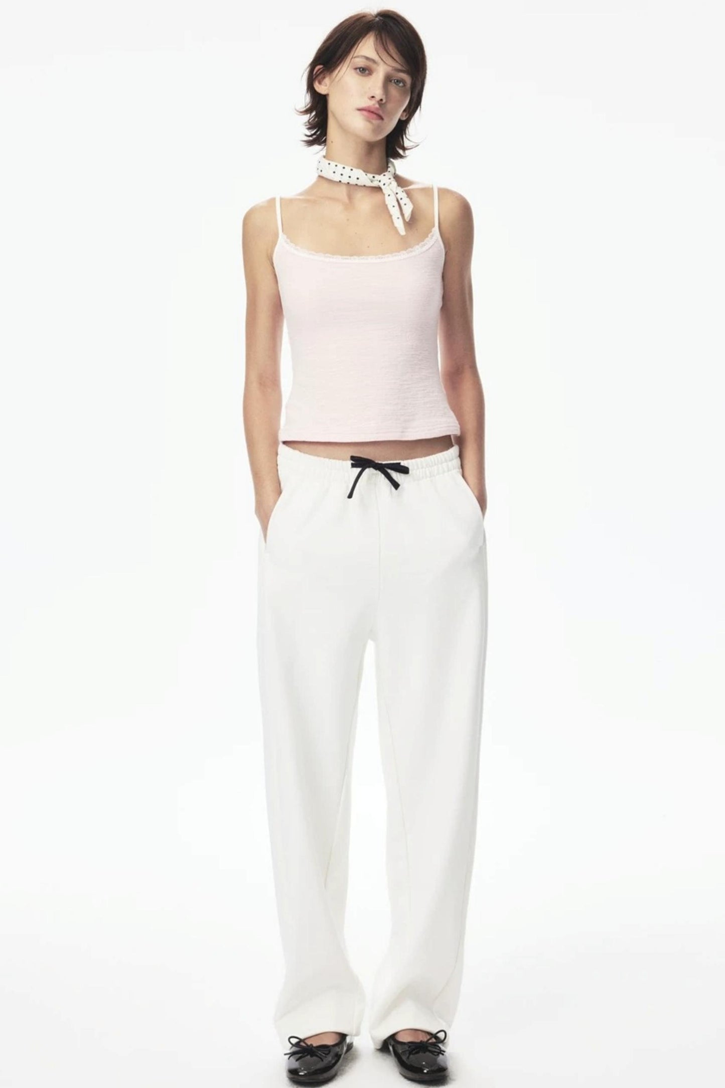 Canotta in pizzo con color-blocking
