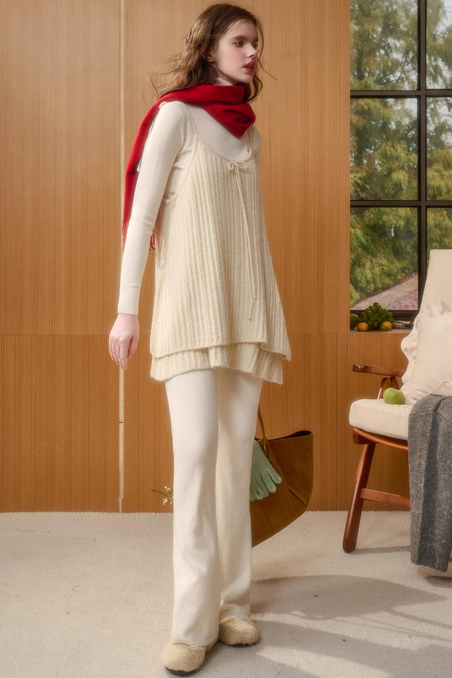 Soft Gemstone Wool Pants Set-Up