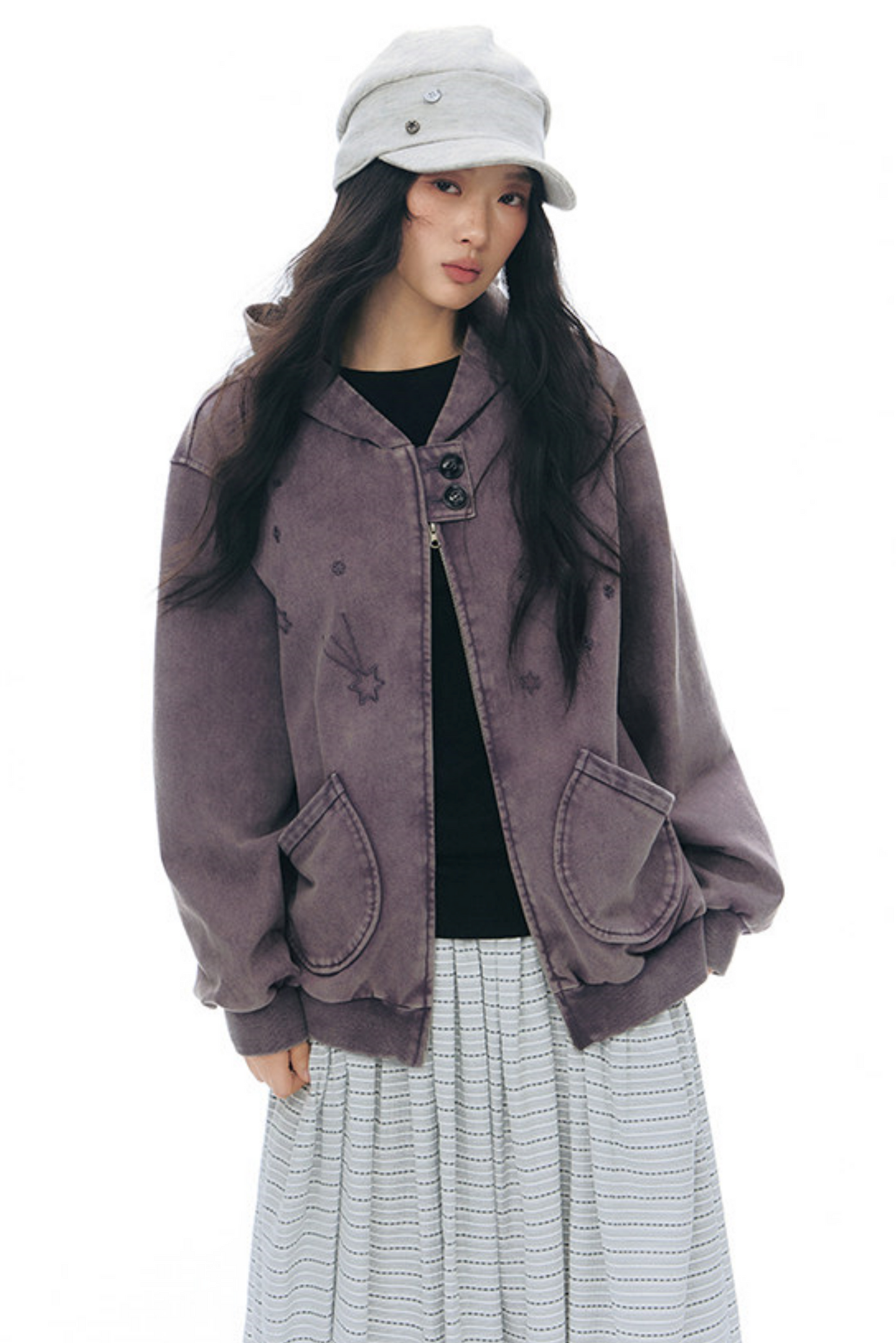 Decorative Button Layered Top