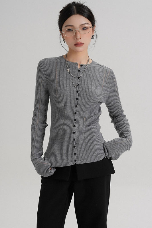 Slimming Long Sleeve Knit Top