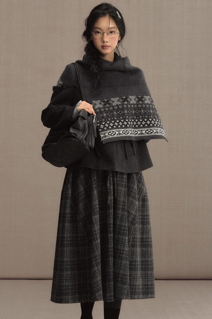 Rime Snow Jacquard Shawl Coat
