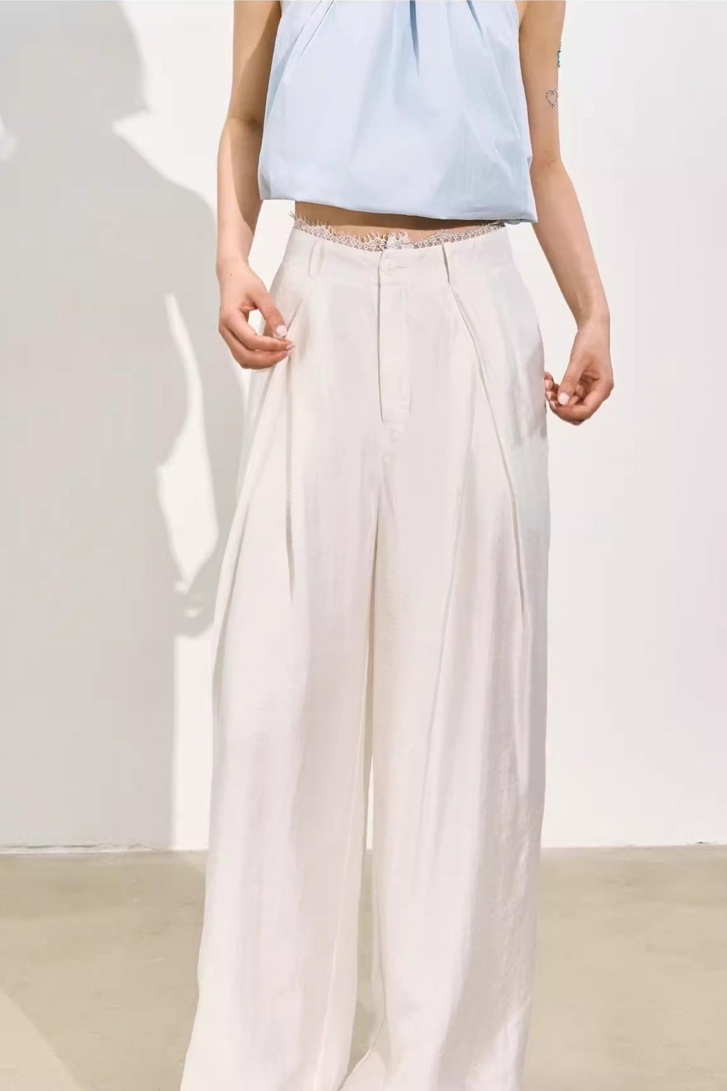 Pleated Organza Pants
