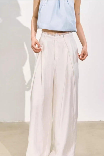Pleated Organza Pants