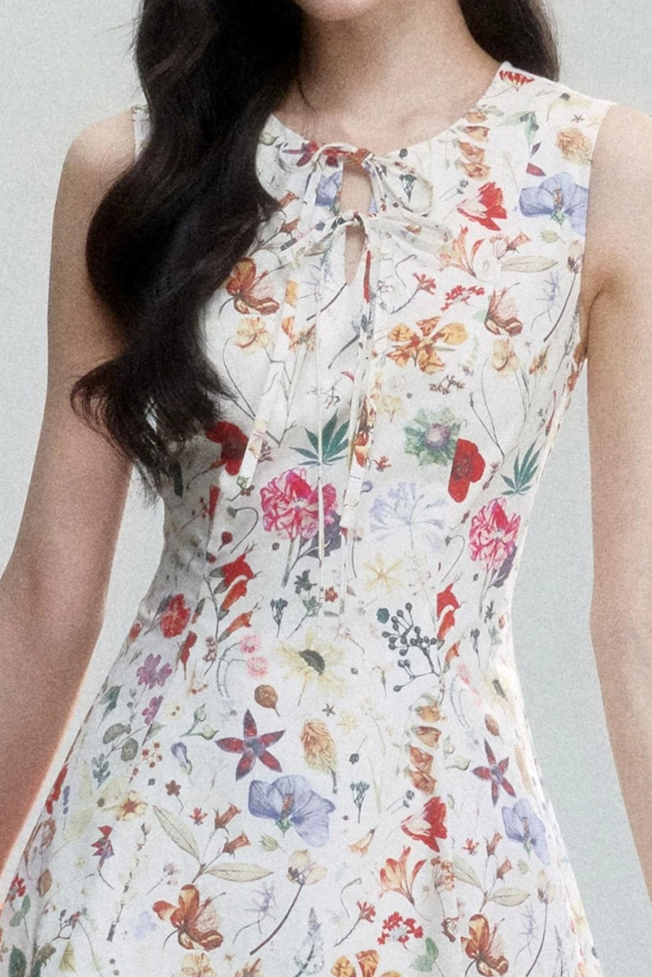 Pastoral Floral Cotton Dress