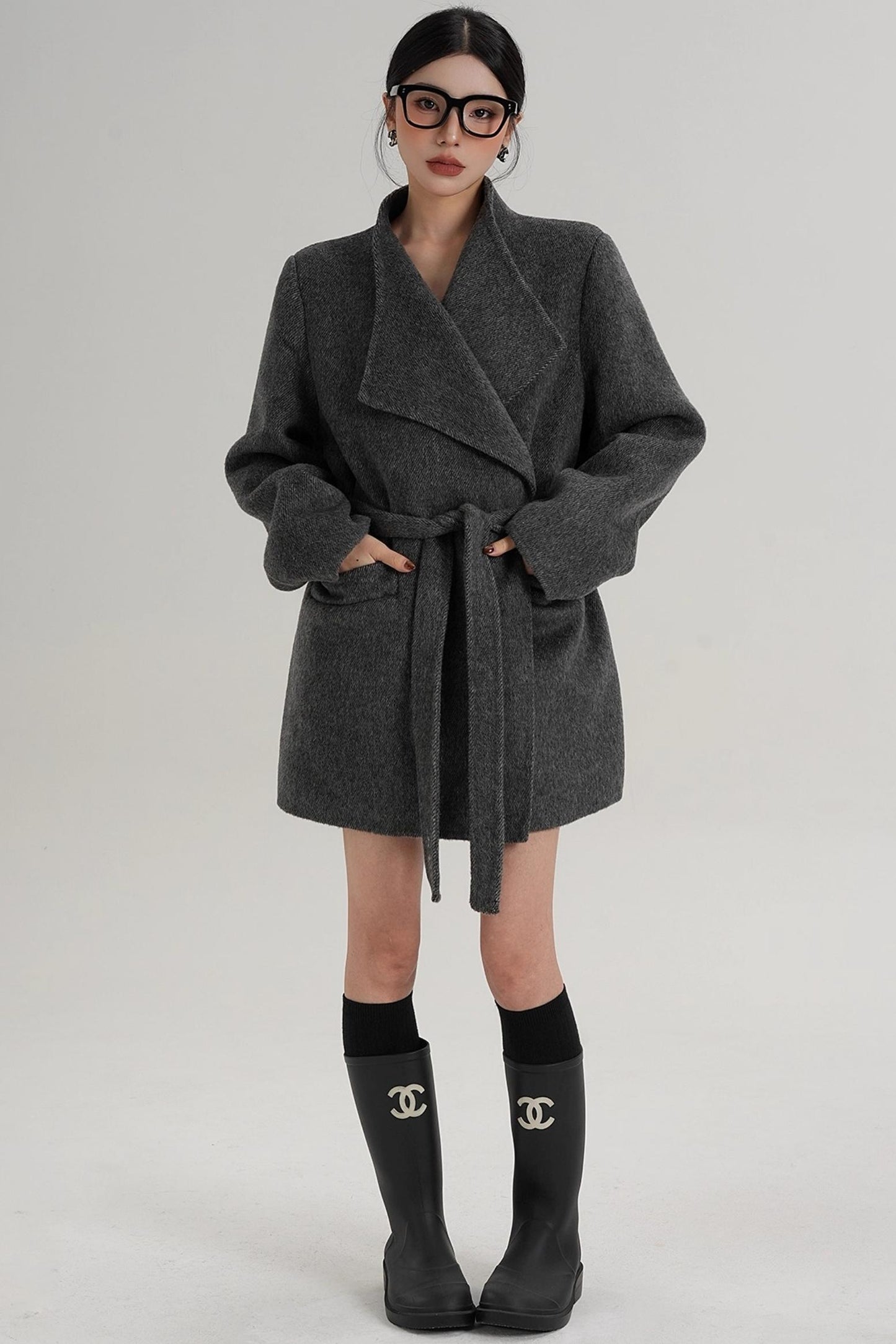 Elegant Wool Bathrobe Coat