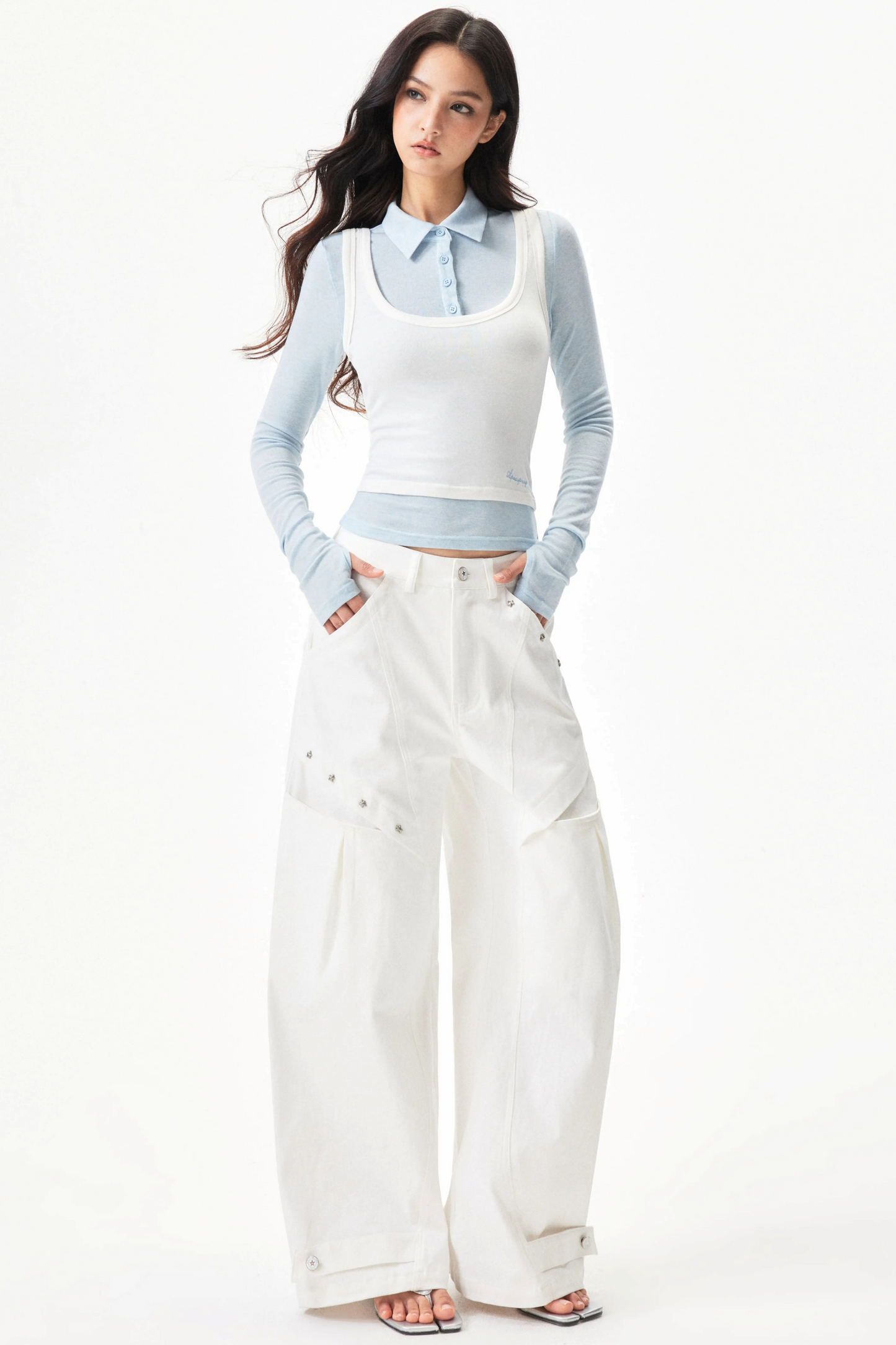Star Rivet Deconstructed Pants