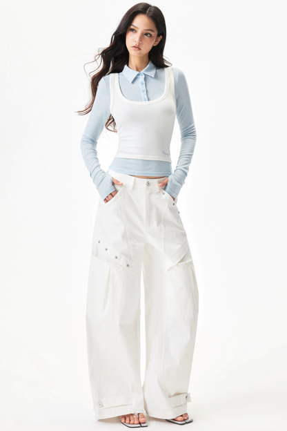 Star Rivet Deconstructed Pants