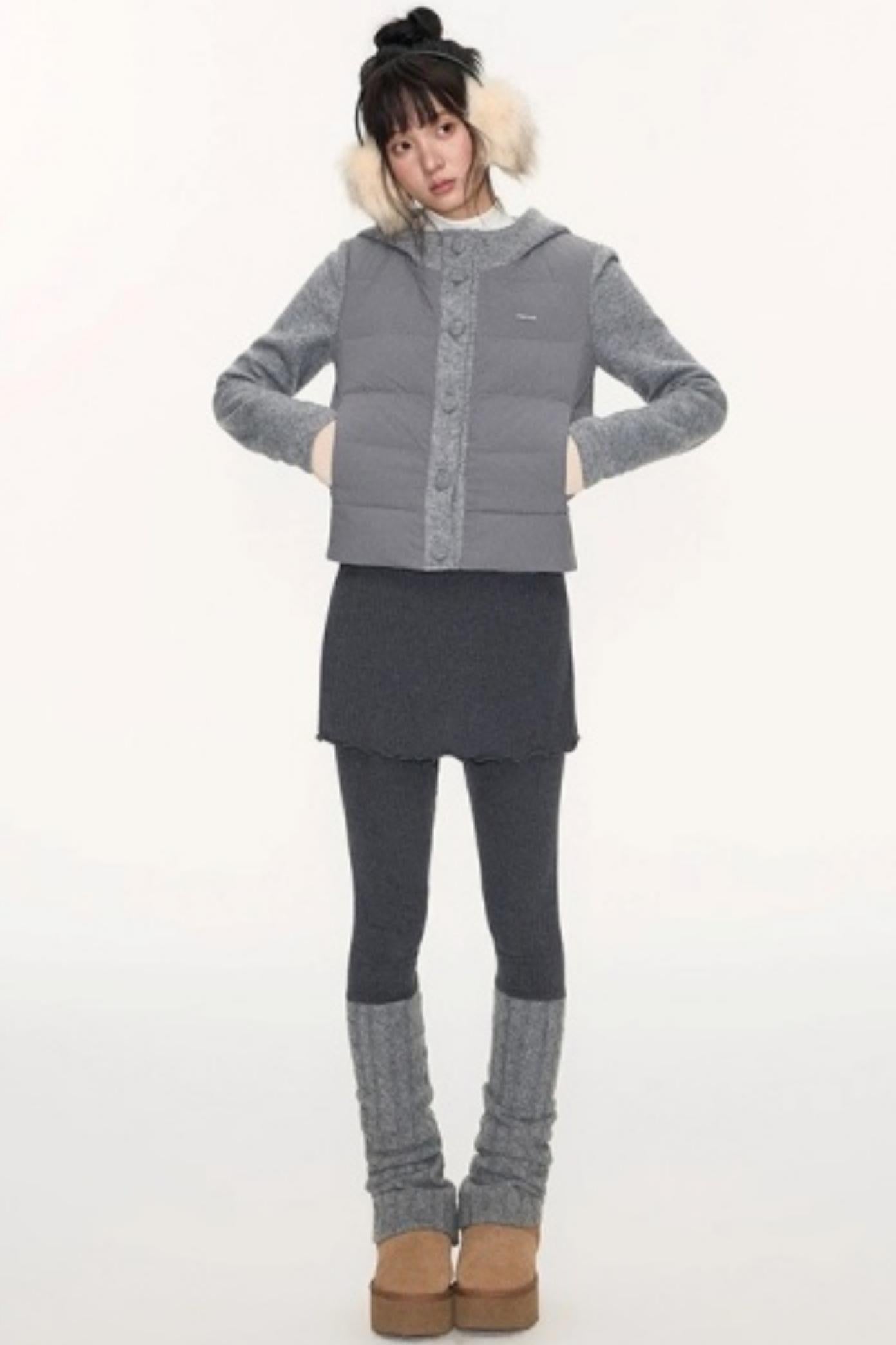 Patchwork Cropped Down Jacket