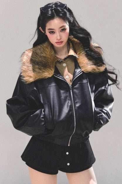 Fake Two Korean Long-Sleeve Knit Top