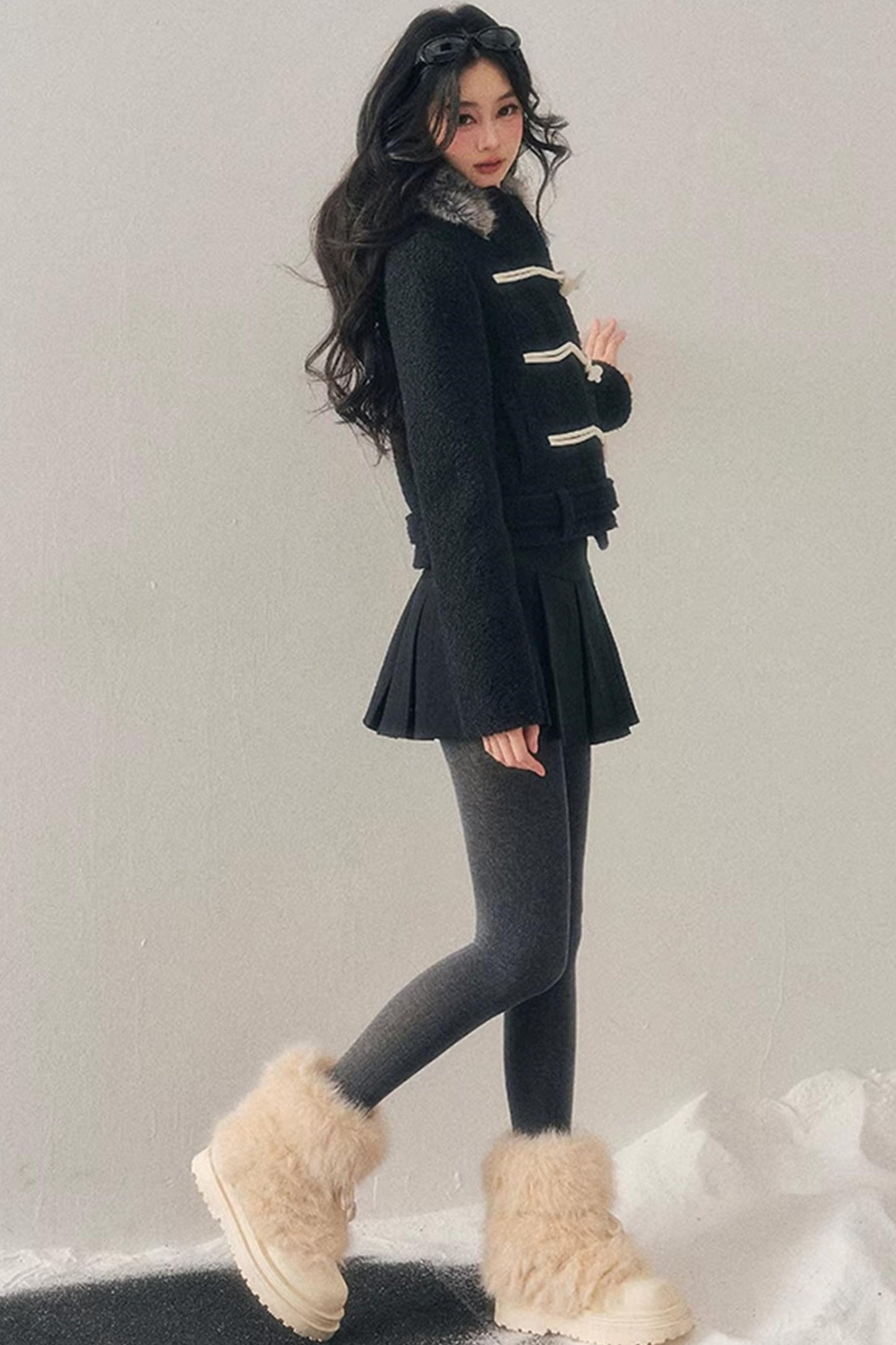 French Woolen Hooded Coat