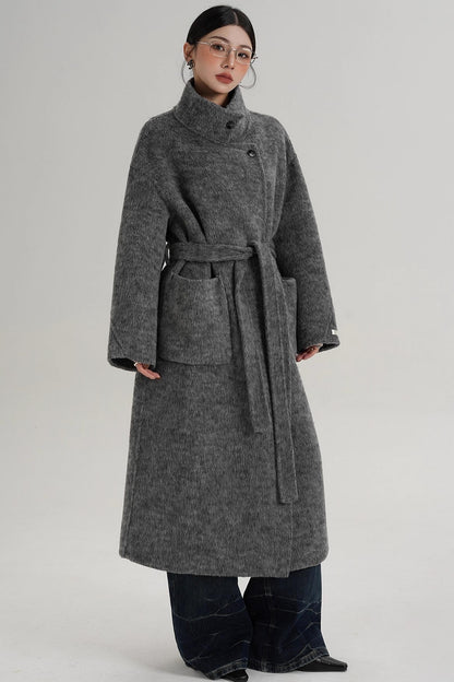 Elegant High-Neck Wool Coat