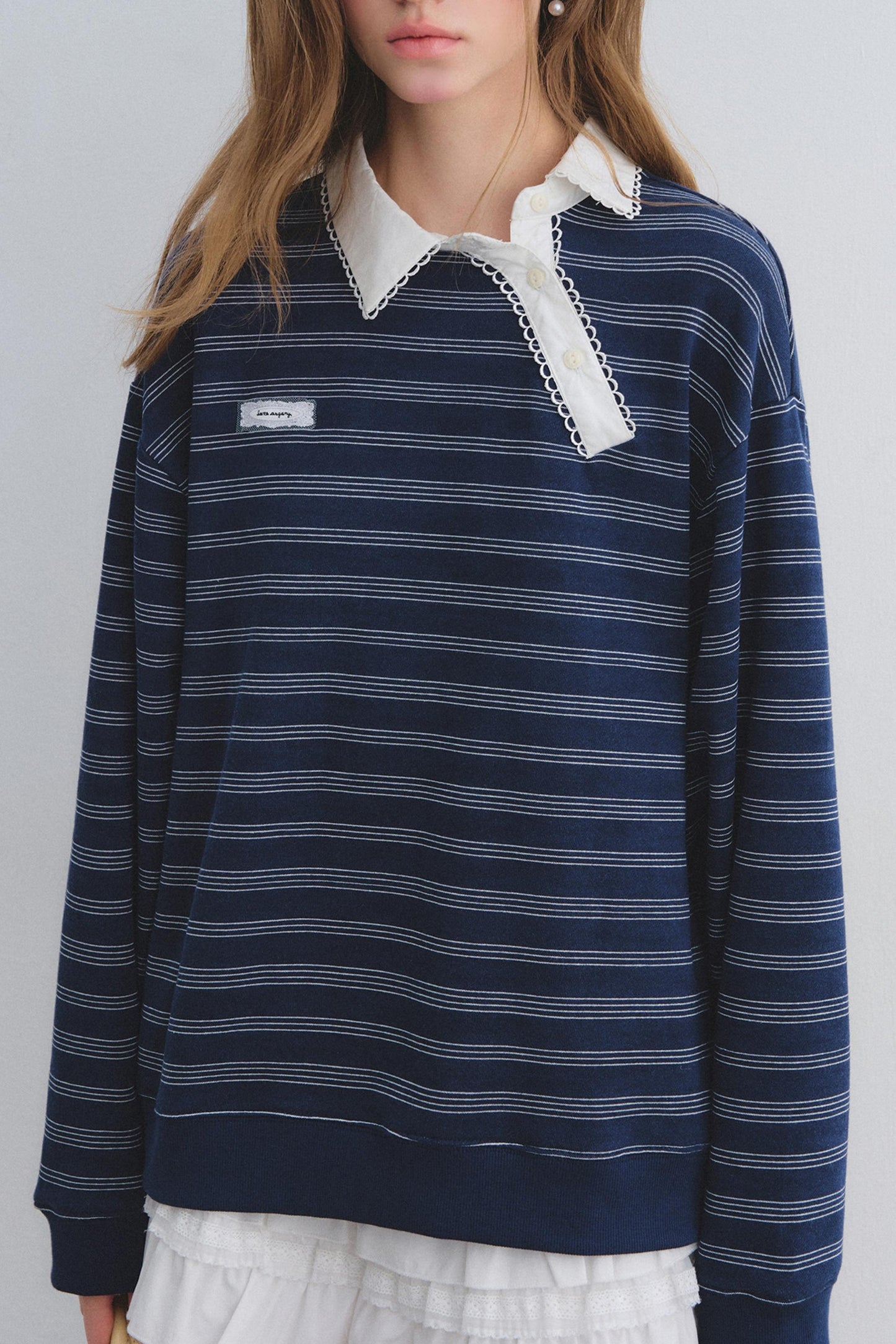 Retro Lace Collar Sweatshirt