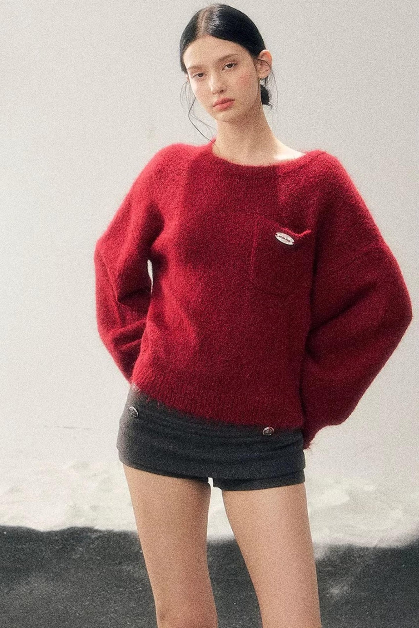 Winter Mohair Red Sweater
