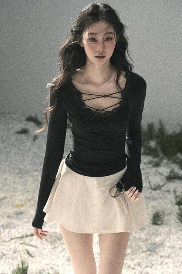 Lace V-Neck Summer Top