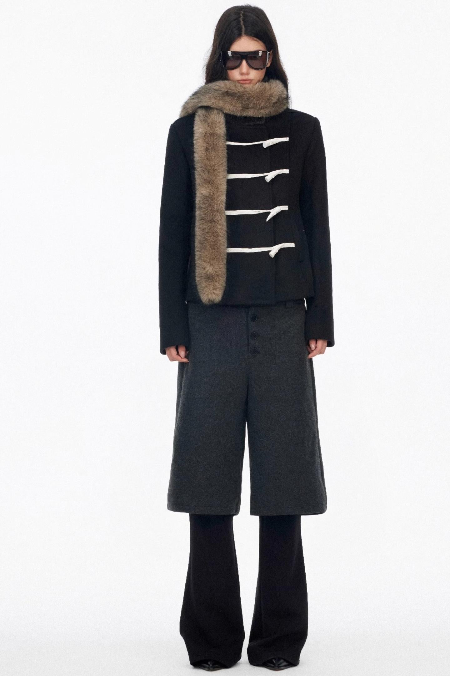 Layered Draped Bootcut Pants