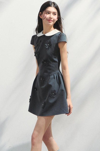 Park Floral Gray Dress