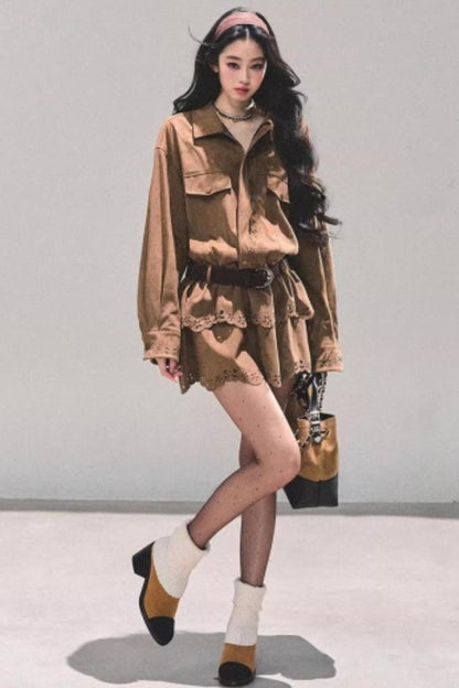 Cowhide Velvet Winter Dress