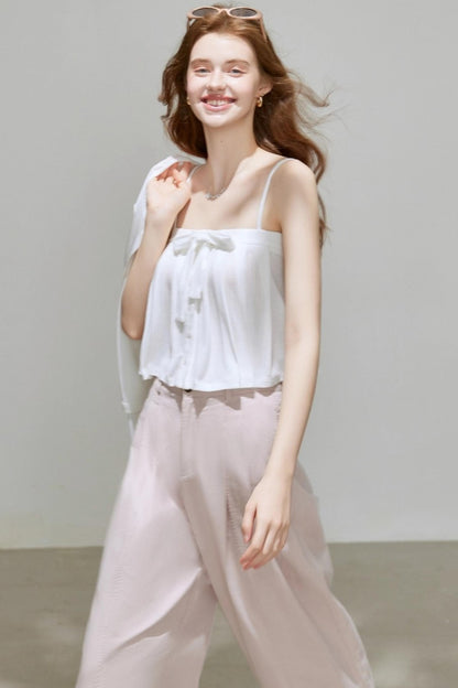 Cropped Cardigan Camisole Knit Set-Up