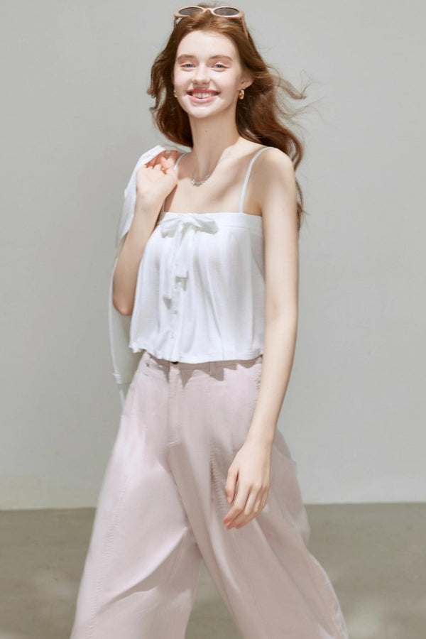 Cropped Cardigan Camisole Knit Set-Up