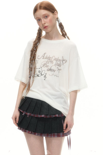 Separate Fart Curtains With Plaid Halter Skirt Set