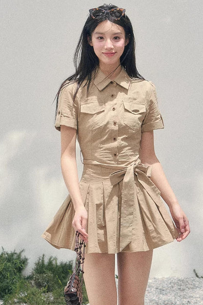 Whispers of Banana Leaves Dress Set