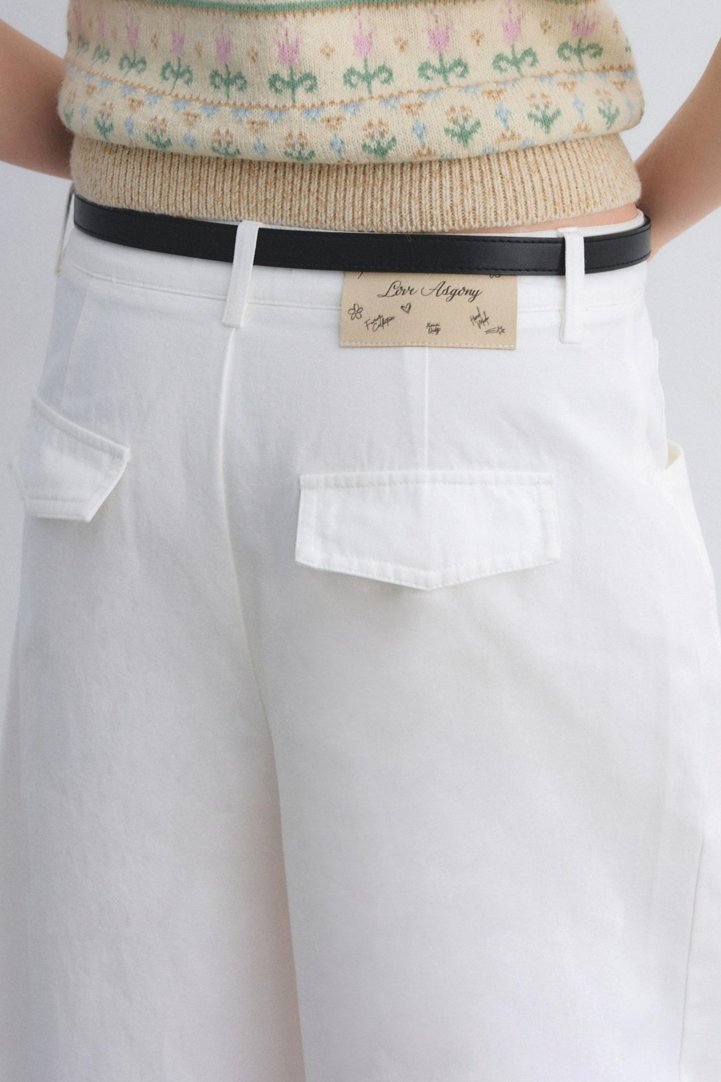 Plaid Patchwork High-Waisted Pants