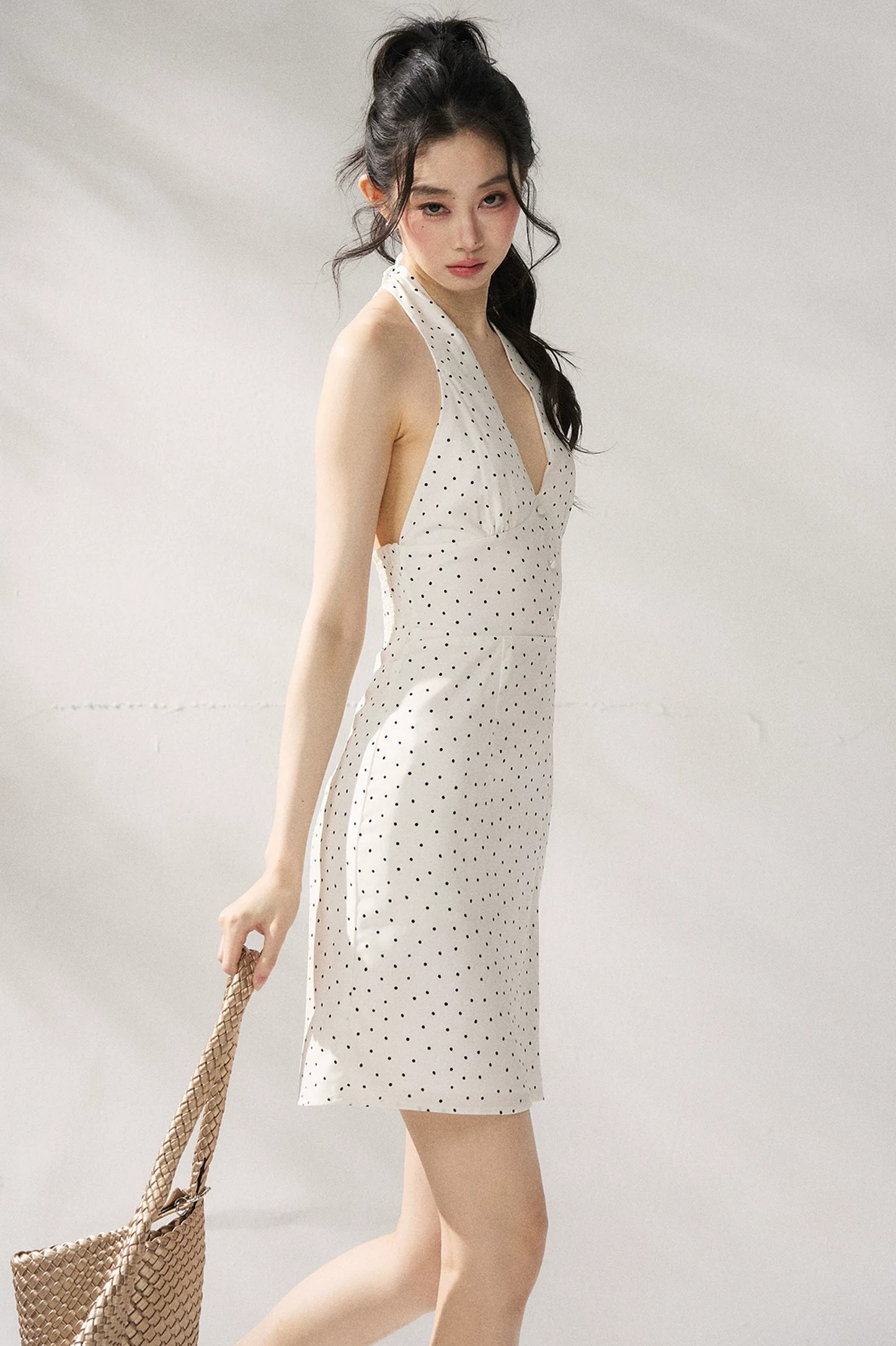 Vestido ajustado de lunares