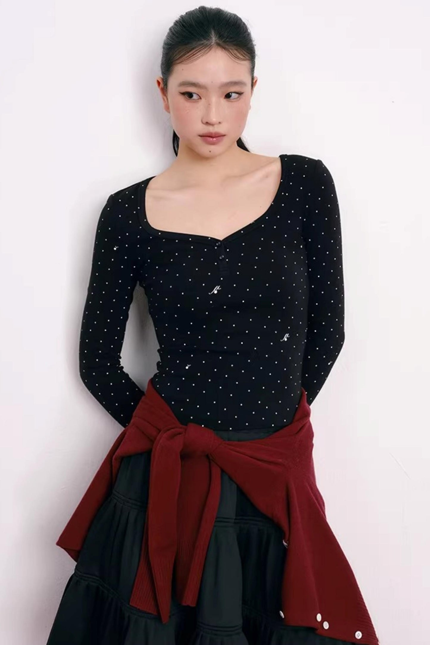 Color-Blocked Velvet Knit Cardigan