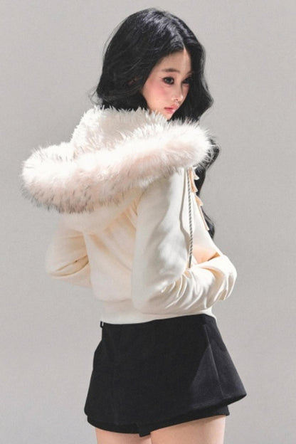 Winter Plush Hooded Coat