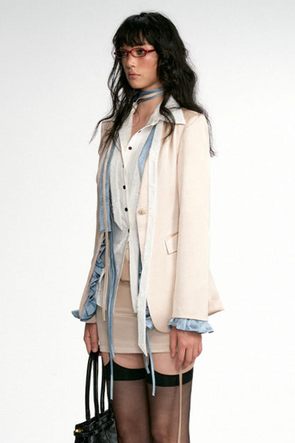 New York Poets Collarless Midi Blazer